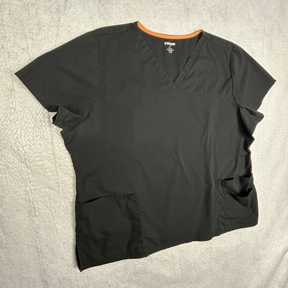 Scrubstar Scrub Womens 2XL‎ Core Essentials Black V-Neck Stretch Top WC818 - Picture 3 of 11